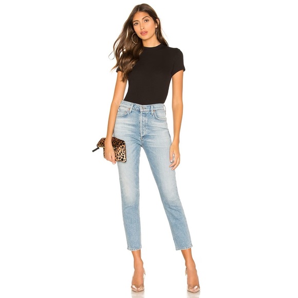 Citizens oh Humanity Olivia Crop High Rise Slim Skinny Jeans in Renew Light Wash - Picture 4 of 9